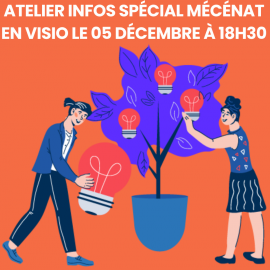Atelier infos spécial mécénat : en visio le 05 décembre